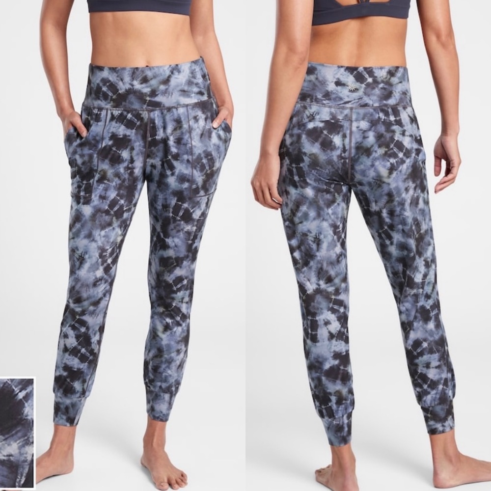 Athleta Salutation Jogger Navy Tie Dye